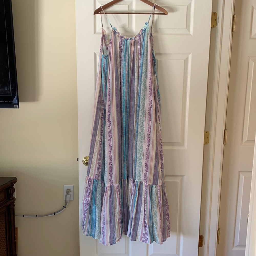 Striped Multicolor Maxi Dress